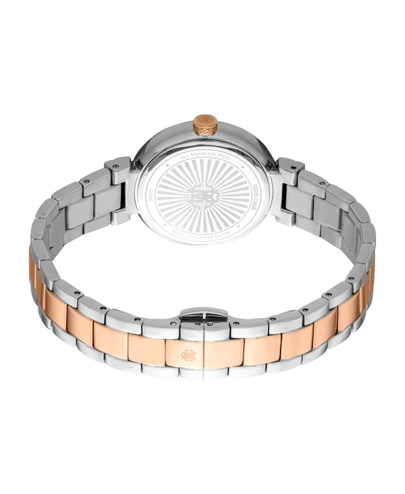Roberto Cavalli Women's Logo Quartz Two Tone Stainless Steel Bracelet Watch