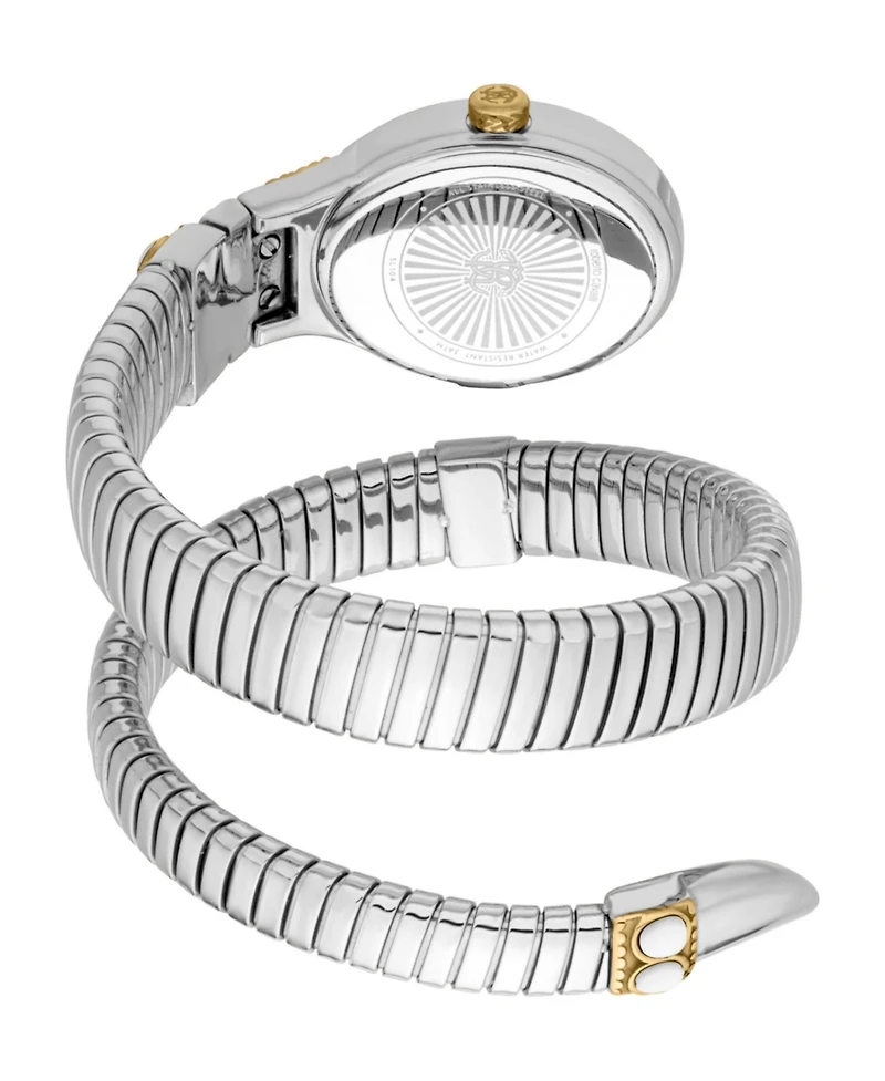 Roberto Cavalli Women's Serpente Ornato Quartz Two Tone Stainless Steel Bracelet Watch