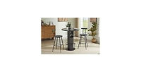 Flynama 3-Piece 31.5" Round Bar Table Set with 2 Stools, Metal Footrest for Small Spaces and Cafes