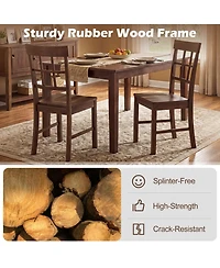Sugift Set of 2 Rubber Wood Dining Chairs with High Backrests