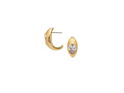 Rivka Friedman 18K Gold Plated Pear Cz Huggie Hoop Earrings