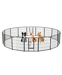 Sugift 16 Panel 24 32 40 in Height Dog Playpen with Lock and Large Door 32 in