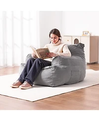 Slickblue Adult Bean Bag Sofa Chair with Armrests and Plush Foam Fill