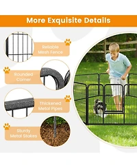 Sugift 8 Panel 24 in Height Pet Fence for Indoor Outdoor Use
