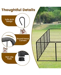Sugift 16 Panel 24 32 40 in Height Dog Playpen with Lock and Large Door 32 in