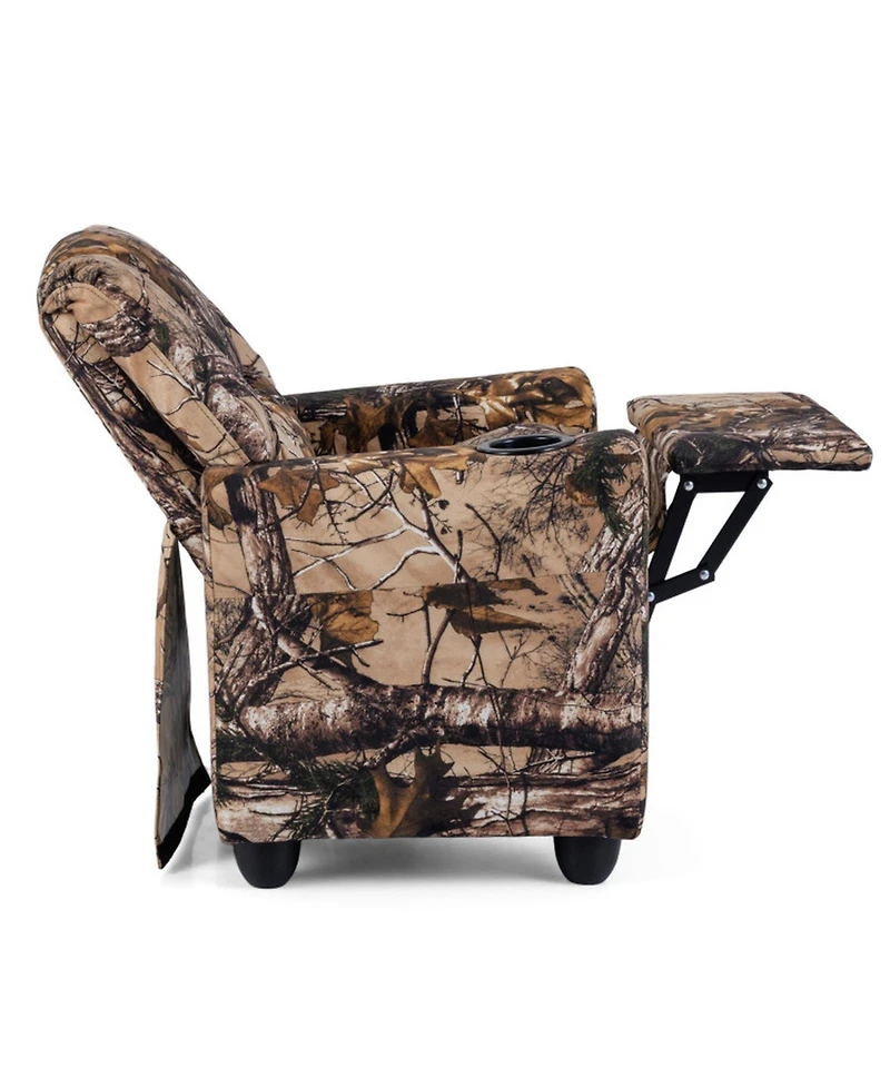 Sugift Kids Push Back Recliner Chair Toddler Reclining Armchair with Cup Holder