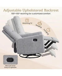 Sugift 360degree(s) Swivel Rocking Nursery Recliner Armchair with Cushioned Back