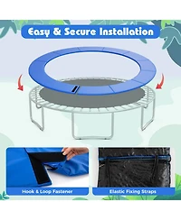 Hongge 12 Ft Trampoline Replacement Safety Pad with Fixing Straps