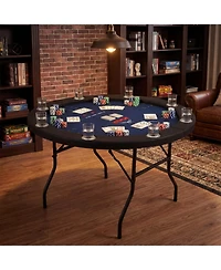 Sugift 48 Inch Foldable Poker Table with 8 Cup Holders and Padded Edges