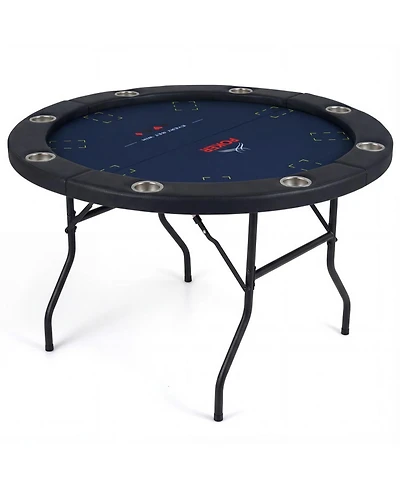 Sugift 48 Inch Foldable Poker Table with 8 Cup Holders and Padded Edges
