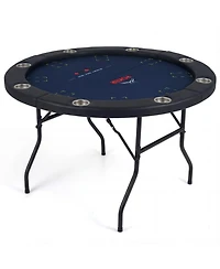 Sugift 48 Inch Foldable Poker Table with 8 Cup Holders and Padded Edges