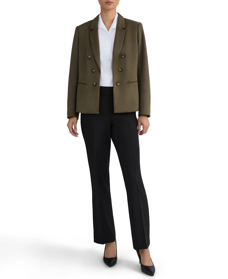 Jones New York Women's Double-Breasted Scuba Faux Suede Blazer