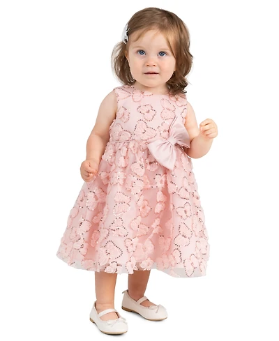 Rare Editions Baby Girls' Butterfly Soutache Bodice with Satin Bow Skirt and Panty