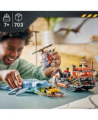 Lego Jurassic World Mosasaurus Dinosaur Boat Attack 77983 703-Piece Building Set, Ages 7+