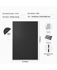 Sugift Non-Slip High Density Exercise Yoga Mat with Bag and Carry Strap for Home Workout 7x5ft