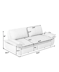Clihome 73.2" 3-in-1 Convertible Sleeper Sofa Bed Corduroy Pull-Out Couch