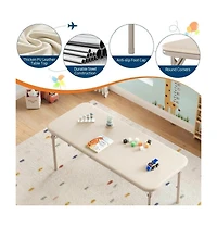 homfan 5-Piece Kids Table and Chair Set - Lightweight Compact Children s Furniture Pu Leather Waterproof Easy Clean Safe Rounded Design