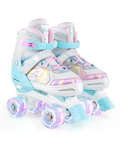 Sugift Adjustable Roller Skates for Teens 4 Sizes with Light-up Wheels for Boys Girls