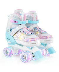 Sugift Adjustable Roller Skates for Teens 4 Sizes with Light-up Wheels for Boys Girls