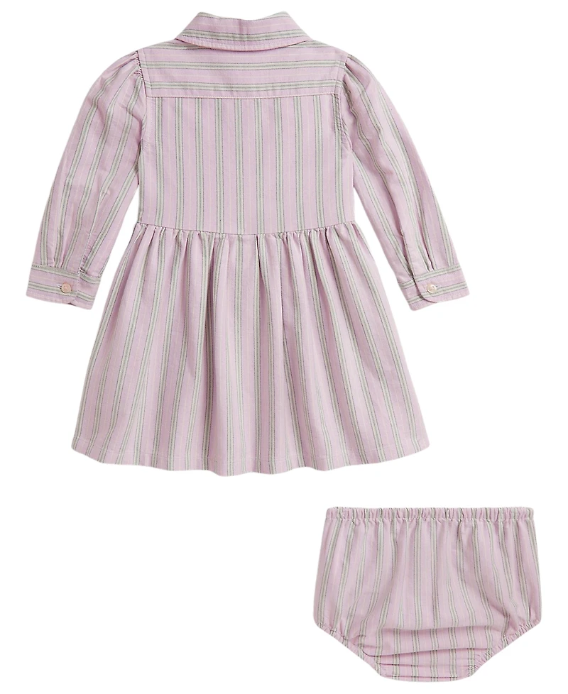 Polo Ralph Lauren Baby Girls' Striped Cotton Shirtdress and Bloomer