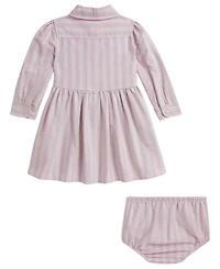 Polo Ralph Lauren Baby Girls' Striped Cotton Shirtdress and Bloomer