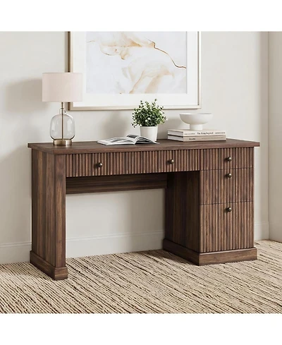 gaomon 54" Fluted Executive Desk with Charging Station