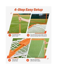 Sugift Small Kids Folding Portable Lacrosse Goal Net With Carry Bag Iron Frame For Youth Training