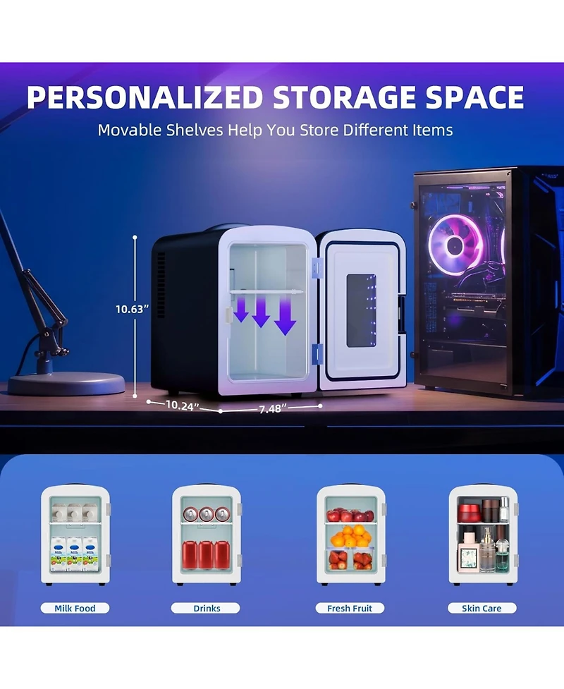 Cowsar 4L Mini Refrigerator with Gaming Light