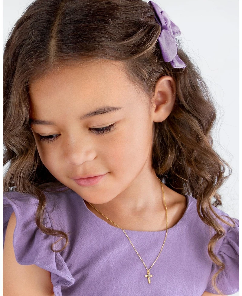 Tiny Blessings Children's 14K Gold Pure Faith Cross Girls' 12-14" Necklace