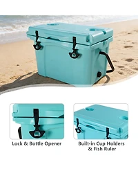 ECHTPeak Portable Hard Cooler with Bottle Opener, Cup Holder, 5-7 Day Ice Retention, for Camping, Beach, Fishing