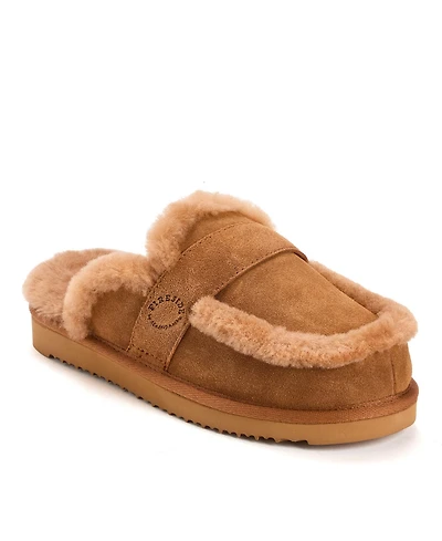 Dearfoams Women's Fireside Richmond Genuine Shearling Scuff Slipper
