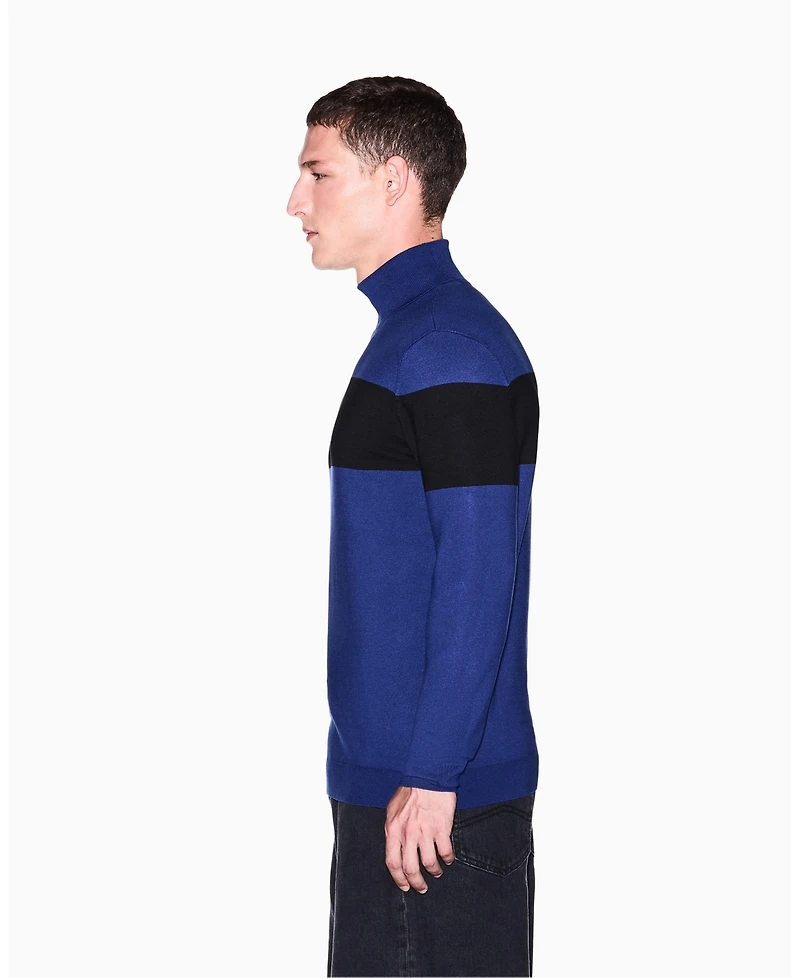 A|X Armani Exchange Men's Viscose Colorblock Turtleneck Sweater