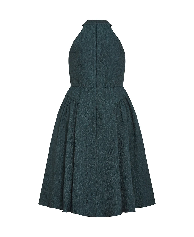 City Chic Plus Halter Jacquard A-Line Midi Dress