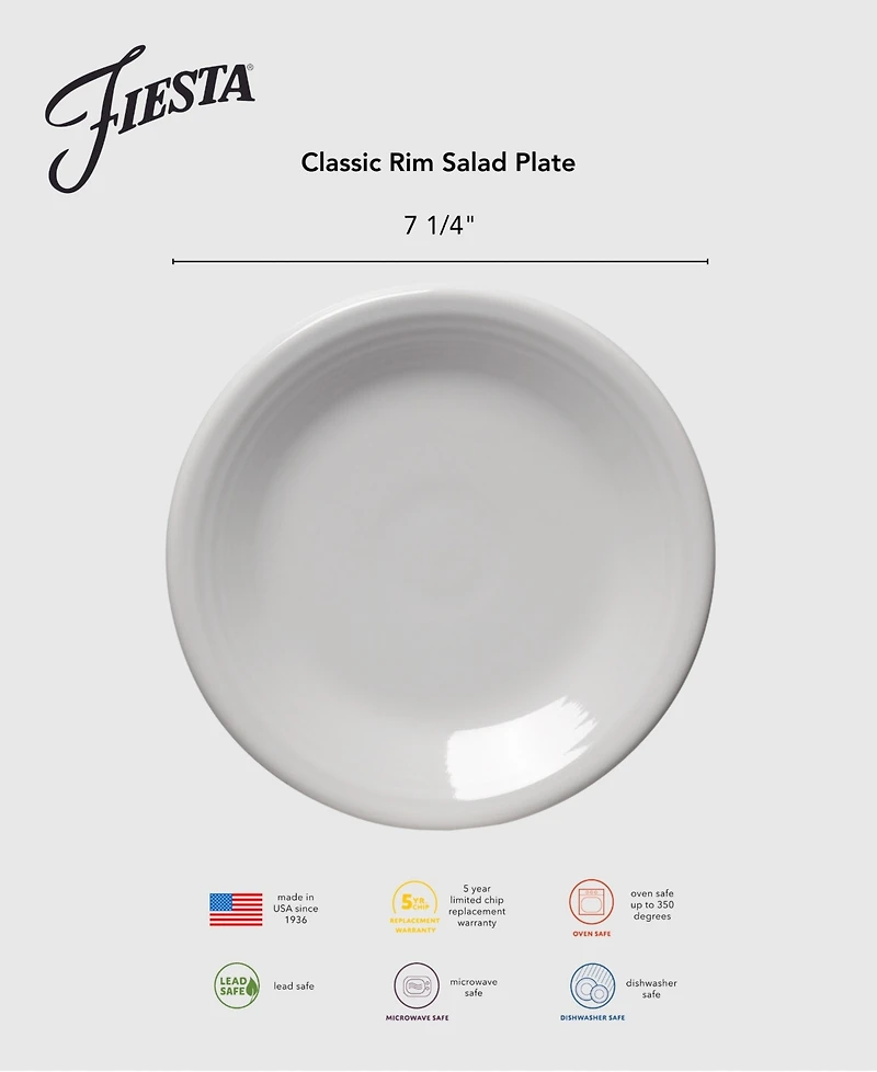 Fiesta Meadow Snowflakes 7.25" Classic Rim Salad Plate, Exclusively at Macy's