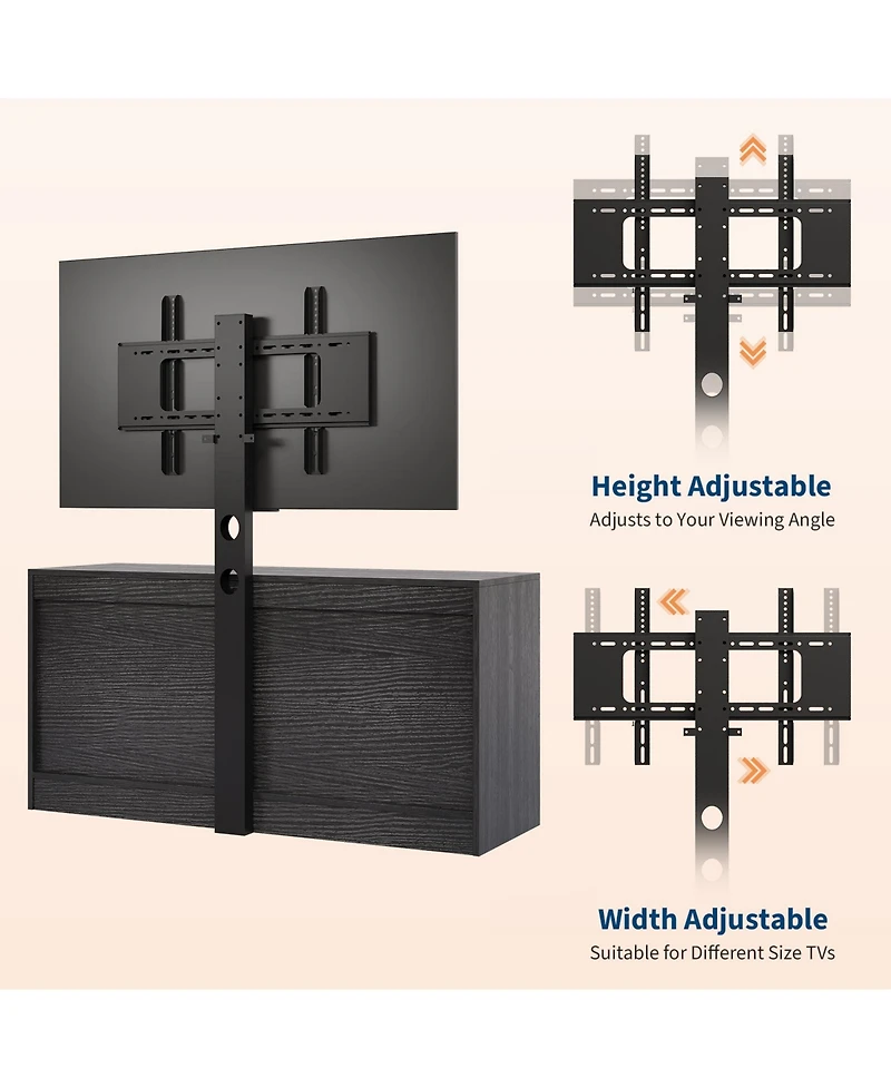 homfan 55" 9 Drawers Dresser Tv Stand with Mount for 32-85" TVs, Modern Entertainment Center Adjustable Height Bracket, Modern Cabinet for Living Room