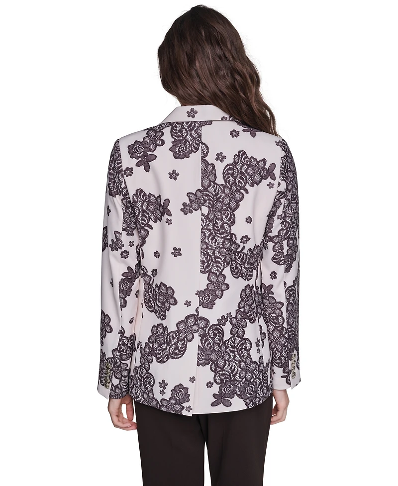 Karl Lagerfeld Paris Petite Floral Lace Blazer
