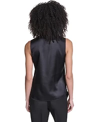 Karl Lagerfeld Paris Women's Sleeveless V-Neck Blouse Top