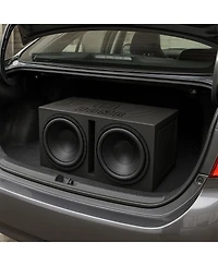 QPower QBOMB12V Dual 12" Vented Ported Subwoofer Sub Box with Bedliner Spray