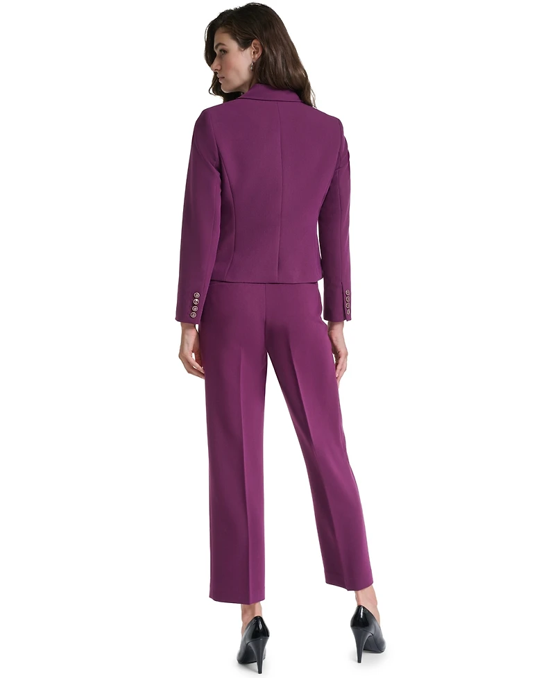 Karl Lagerfeld Paris Petite Cropped Single-Button Blazer