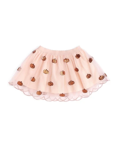 Sweet Wink Big Girls Pumpkin Sequin Scallop Tutu Skirt