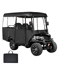 Sugift Visible Full-Enclosure 2 Plus2/4 Passenger Golf Cart Cover 420D Waterproof Fabric