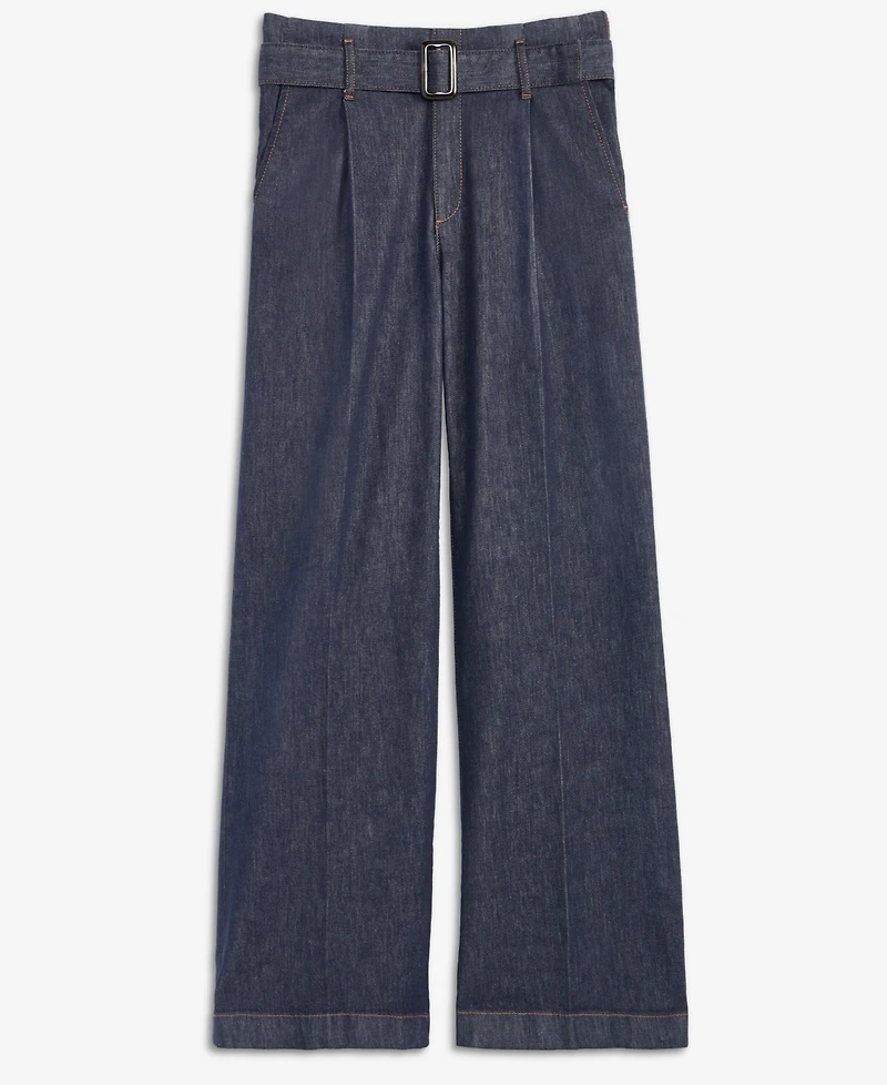 I.n.c. International Concepts Women's High-Rise Wide-Leg Belted Jeans, Macy's Exclusive