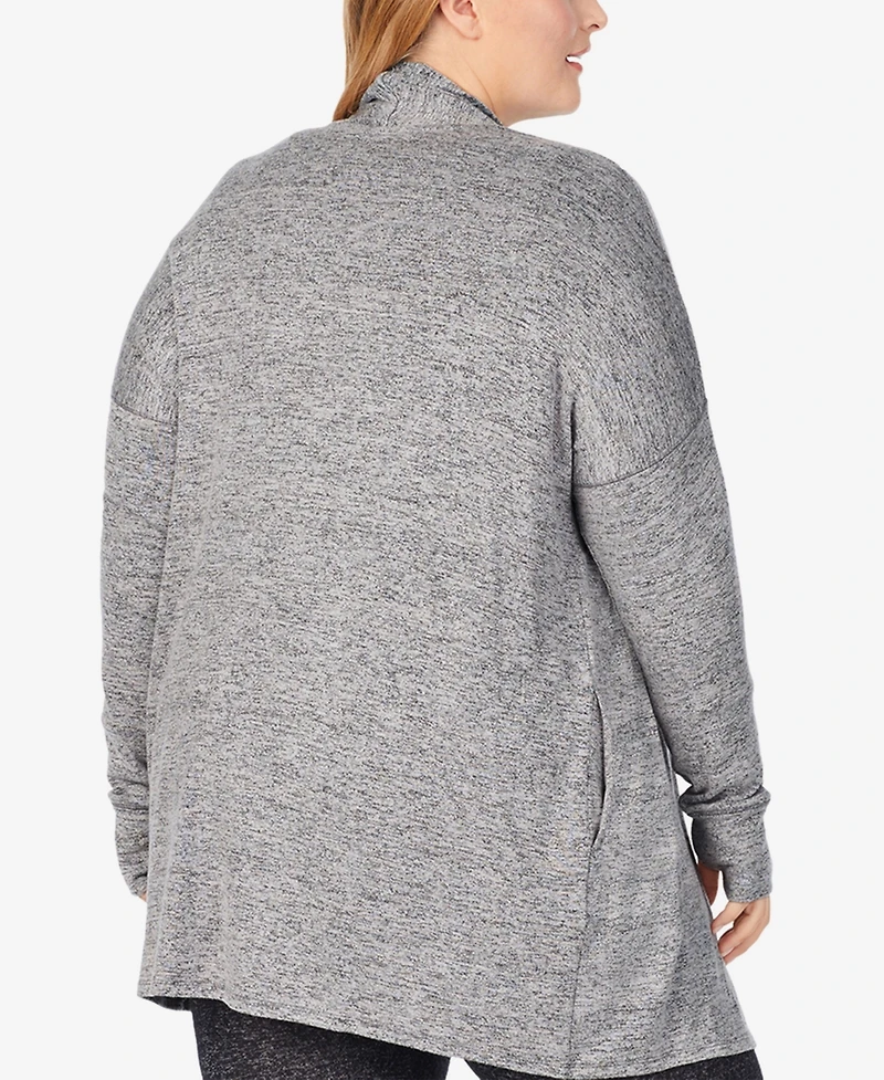 Cuddl Duds Plus SoftKnit Shawl Collar Thumbhole Sleeves Wrap