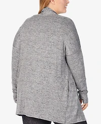 Cuddl Duds Plus SoftKnit Shawl Collar Thumbhole Sleeves Wrap