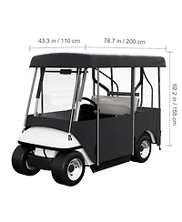 Sugift Polyester Golf Cart Driving Enclosure Cover for 4-Seat Carts