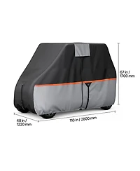 Sugift 420D Waterproof Golf Cart Cover for 2 Plus 2/4 Passenger Carts