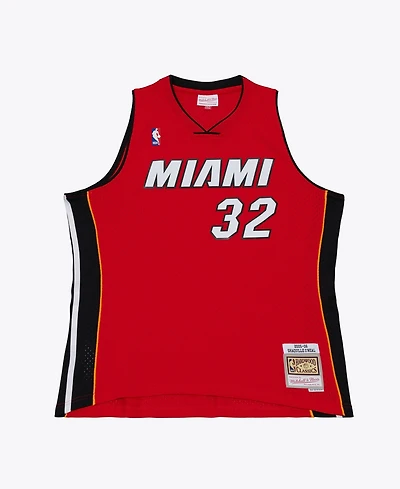 Mitchell Ness Men's Shaquille O'Neal Red Miami Heat 2005-06 Swingman Jersey