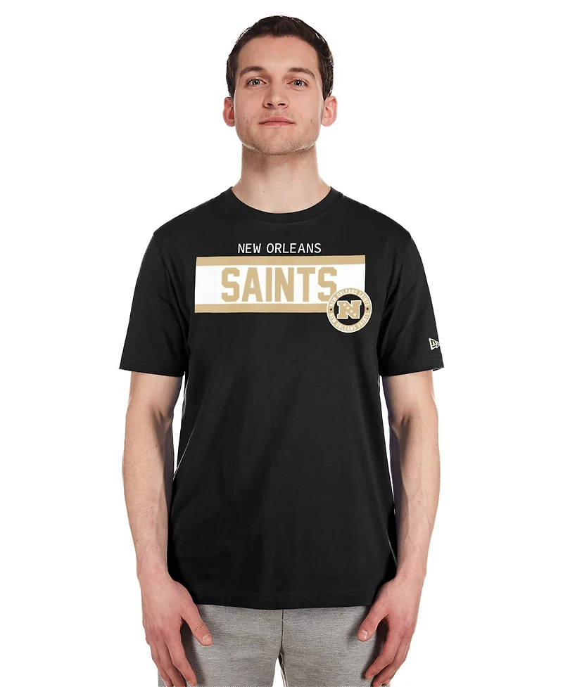 New Era Men's Black Orleans Saints 3rd Down High Density Print T-Shirt
