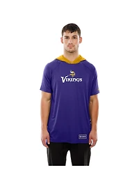 New Era Men's Purple Minnesota Vikings Combine Authentic Hooded Raglan Short-Sleeve T-Shirt