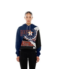 New Era Women's Houston Astros Color Block Cropped Boxy Hoodie